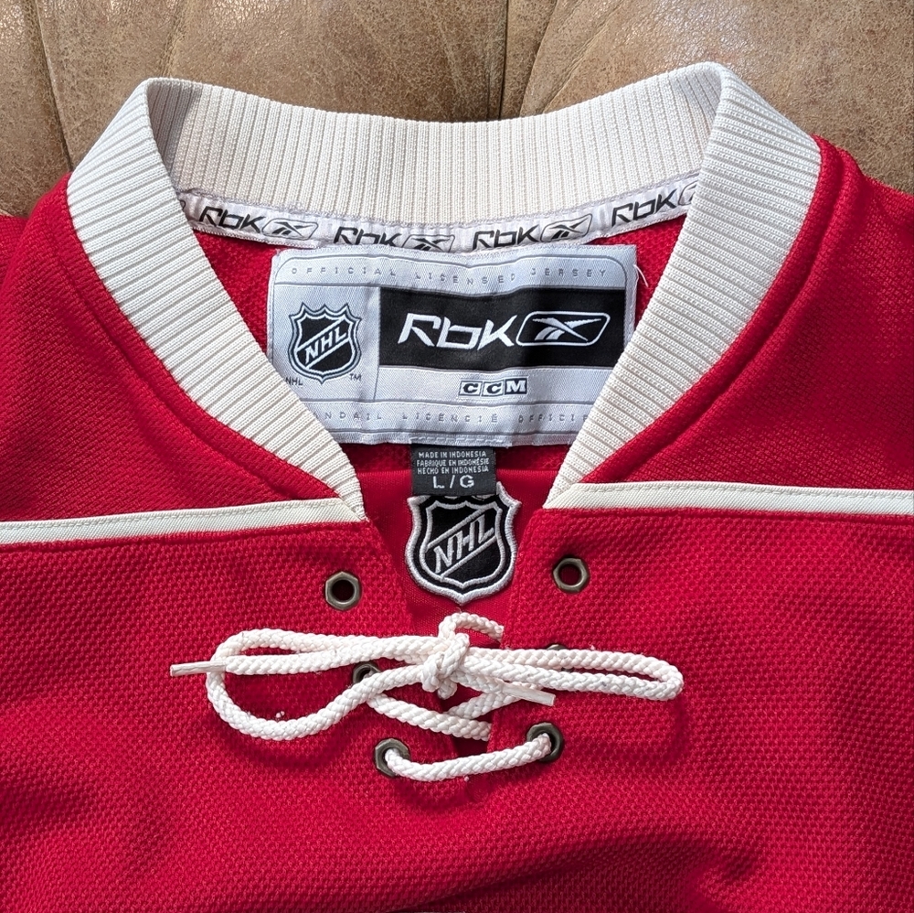 Reebok Minnesota Wild NHL Backstrom 32 Hockey Jersey Adult Size Large Red Green - Picture 5 of 12